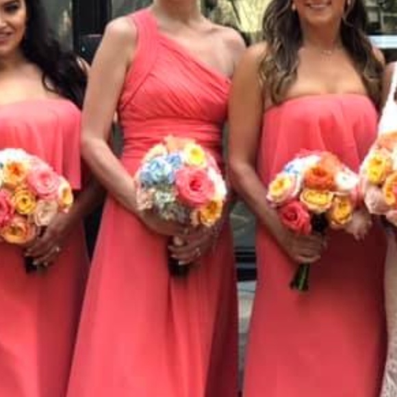 Monique Lhuillier 450100 Coral One-Shoulder - Picture 1 of 3